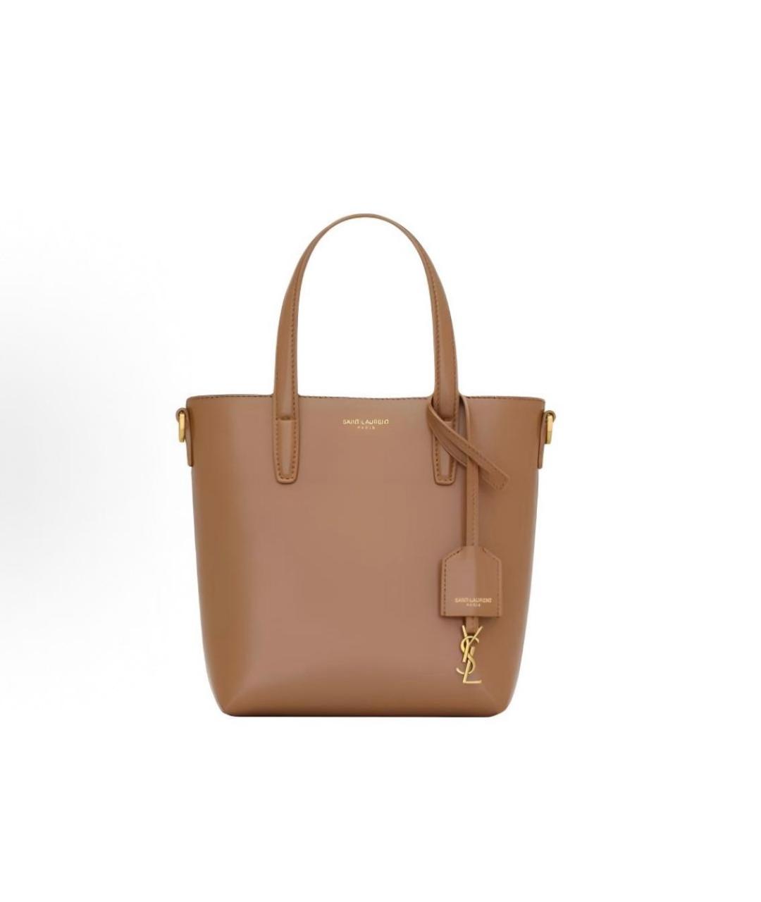 SAINT LAURENT Коричневая сумка тоут, фото 5