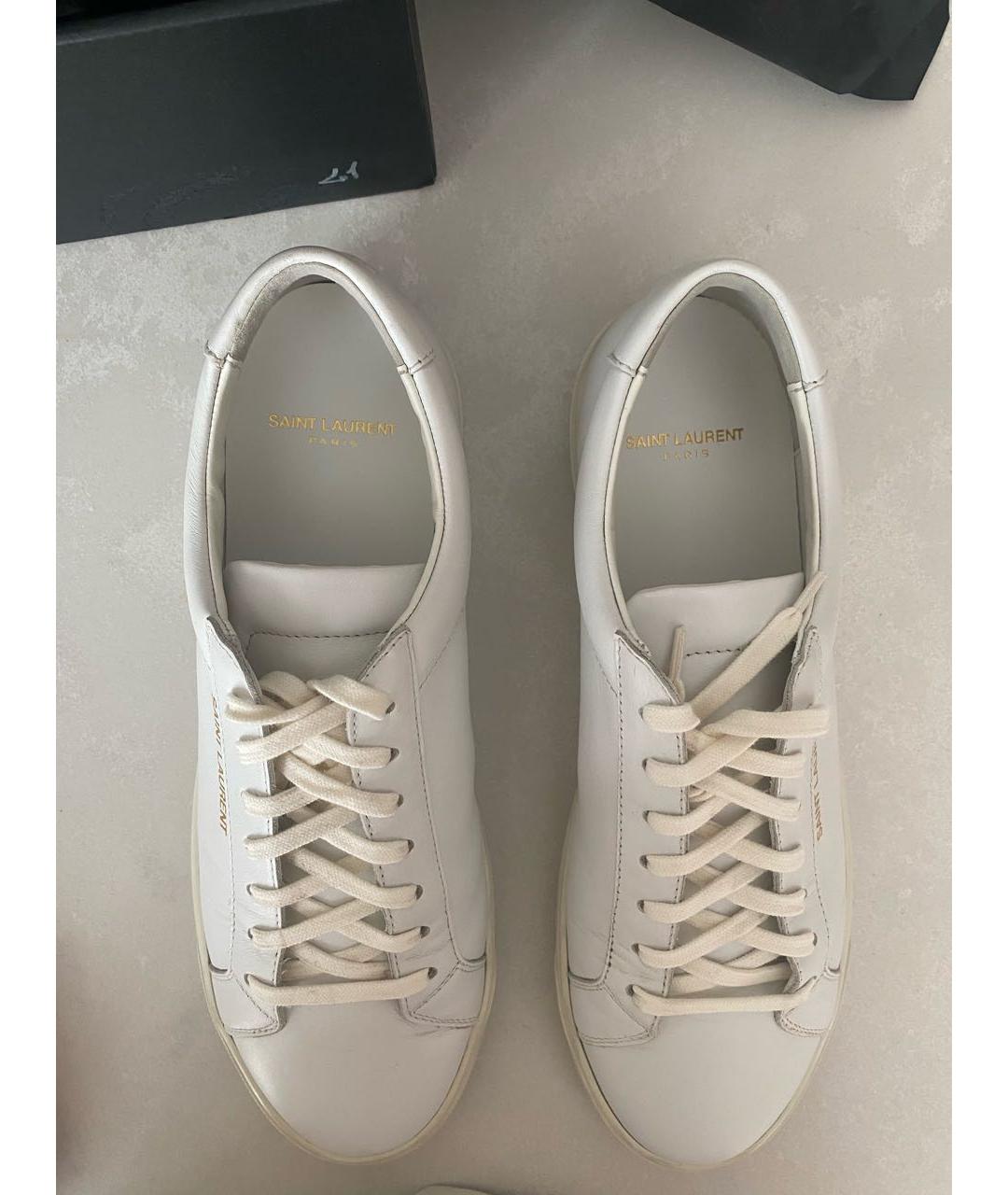 SAINT LAURENT Белые кожаные кеды, фото 3