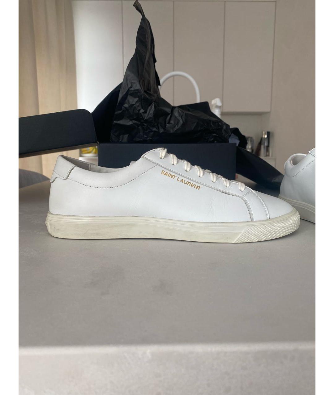 SAINT LAURENT Белые кожаные кеды, фото 8