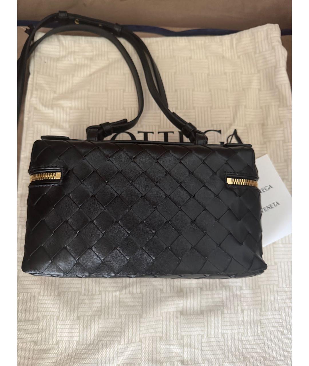 BOTTEGA VENETA Черная кожаная сумка через плечо, фото 3