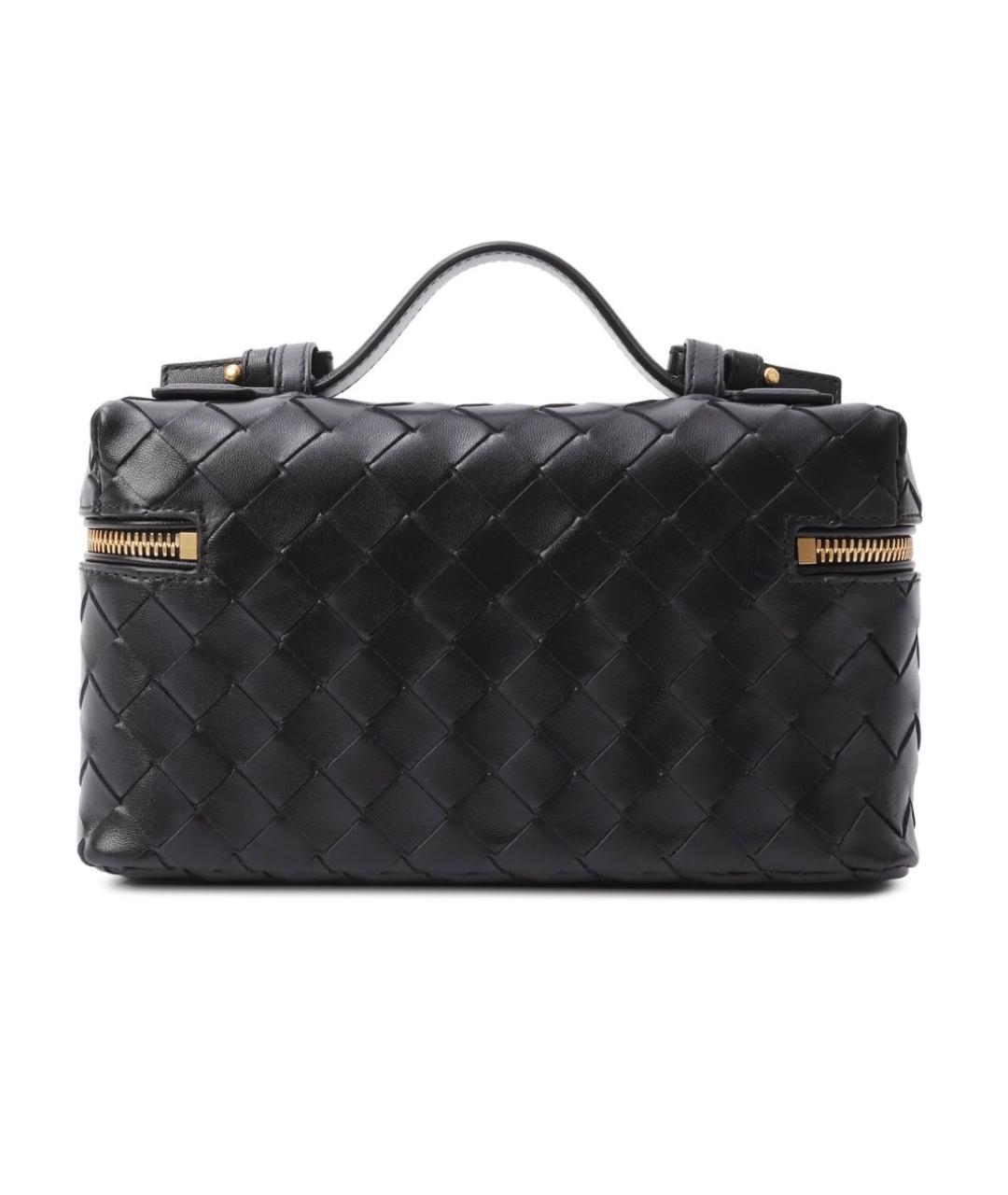 BOTTEGA VENETA Черная кожаная сумка через плечо, фото 8