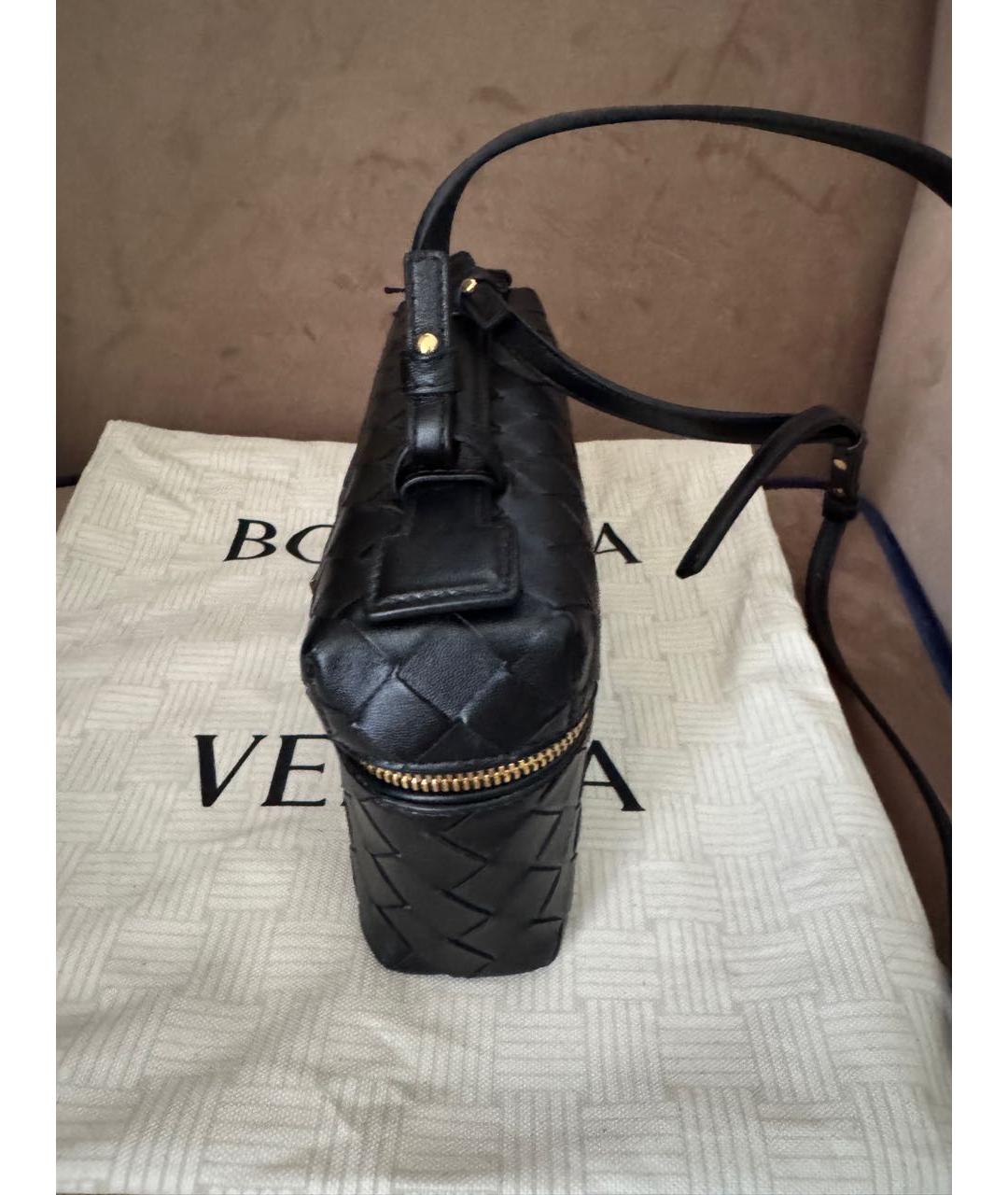 BOTTEGA VENETA Черная кожаная сумка через плечо, фото 2