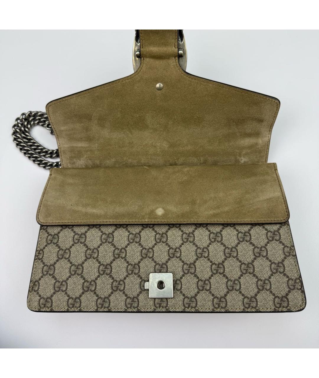 GUCCI Бежевая кожаная сумка через плечо, фото 7