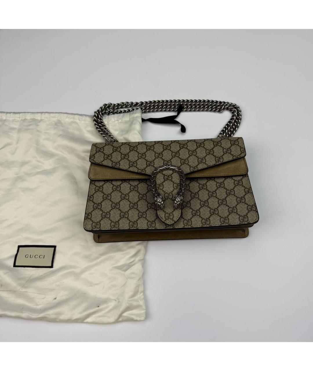 GUCCI Бежевая кожаная сумка через плечо, фото 3