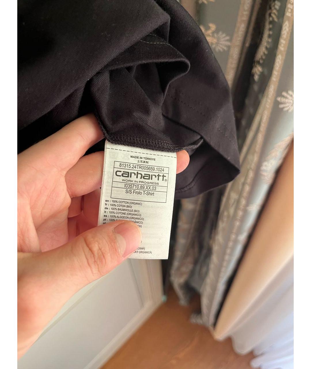 CARHARTT Черная хлопковая футболка, фото 4