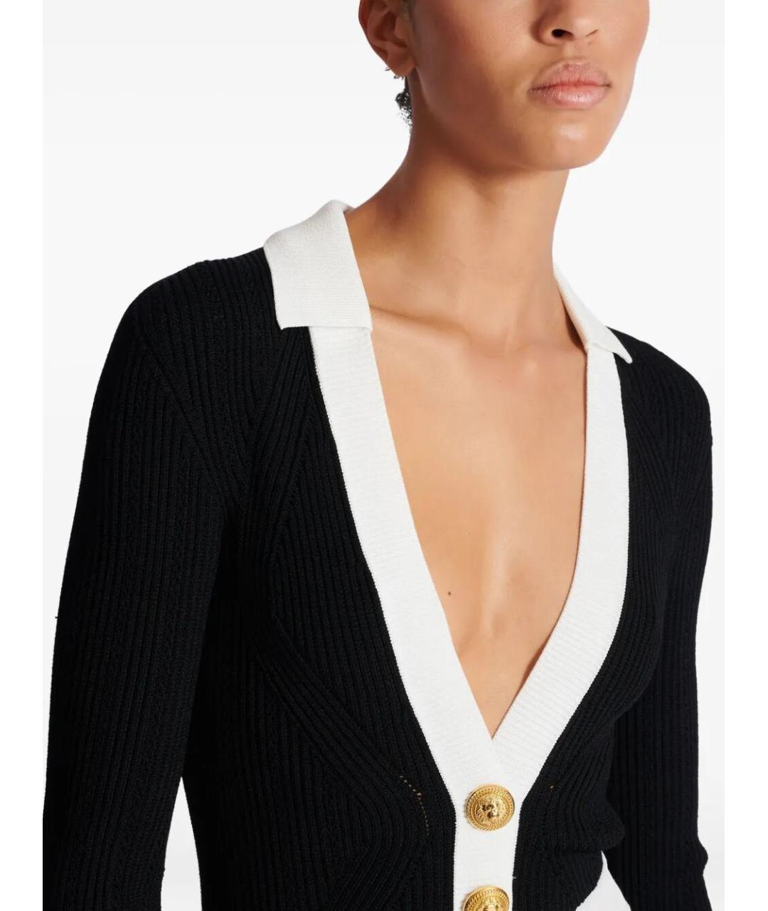 BALMAIN Черное вискозное коктейльное платье, фото 4