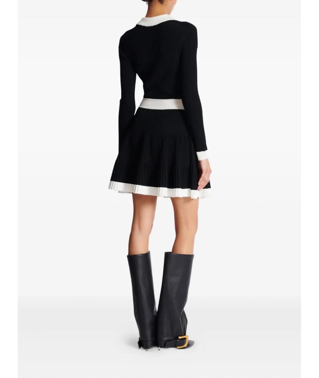 BALMAIN Черное вискозное коктейльное платье, фото 3