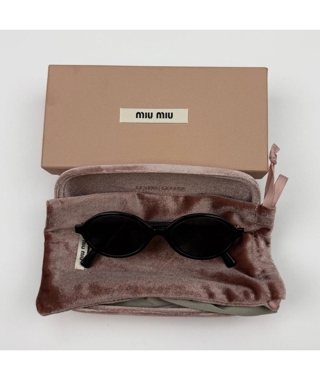 MIU MIU Черные пластиковые солнцезащитные очки, фото 2