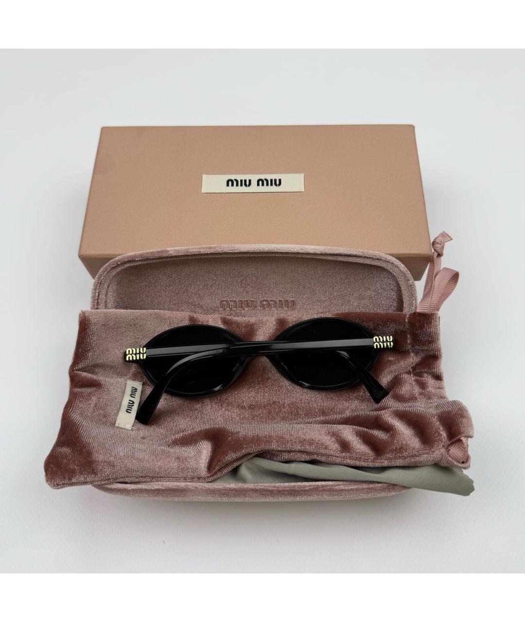 MIU MIU Черные пластиковые солнцезащитные очки, фото 3