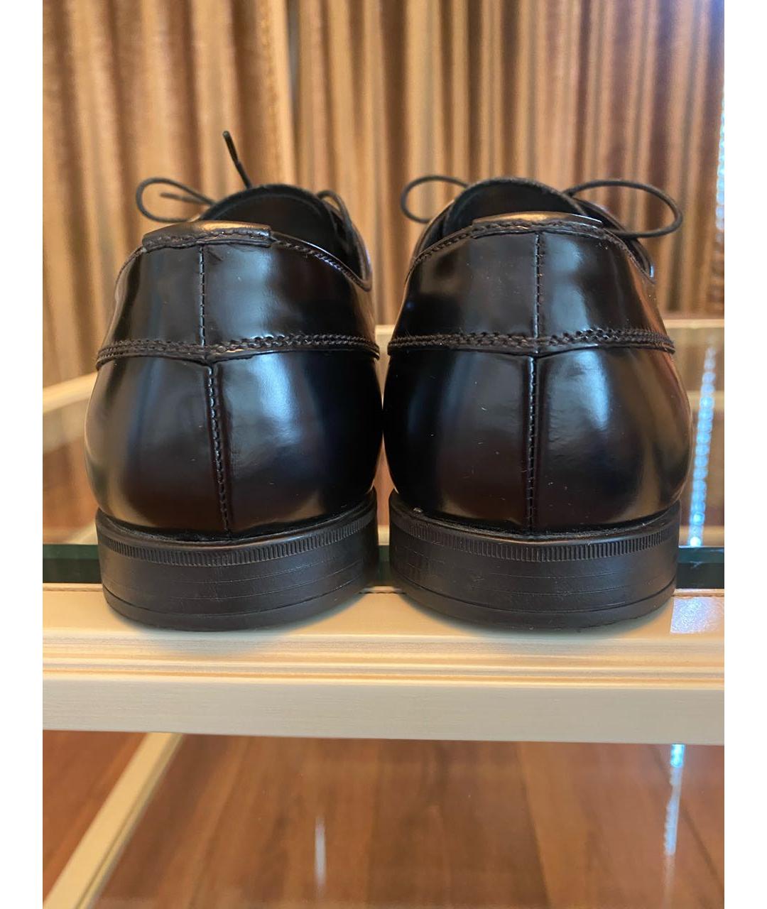 PRADA Черные кожаные низкие ботинки, фото 3