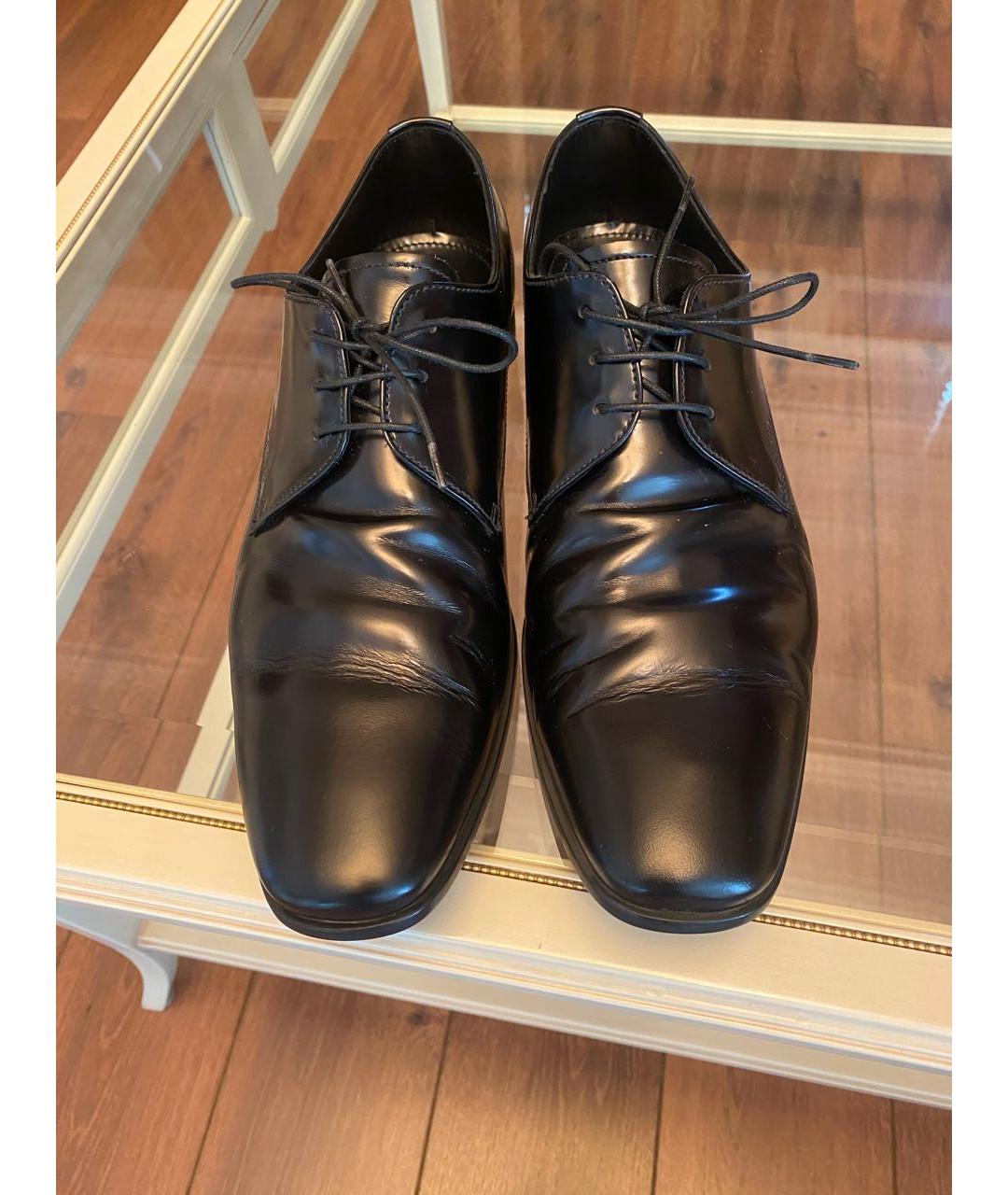 PRADA Черные кожаные низкие ботинки, фото 2