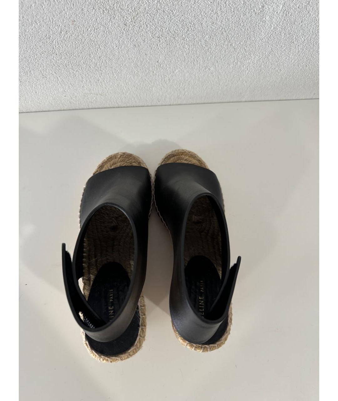 CELINE Черные кожаные босоножки, фото 3