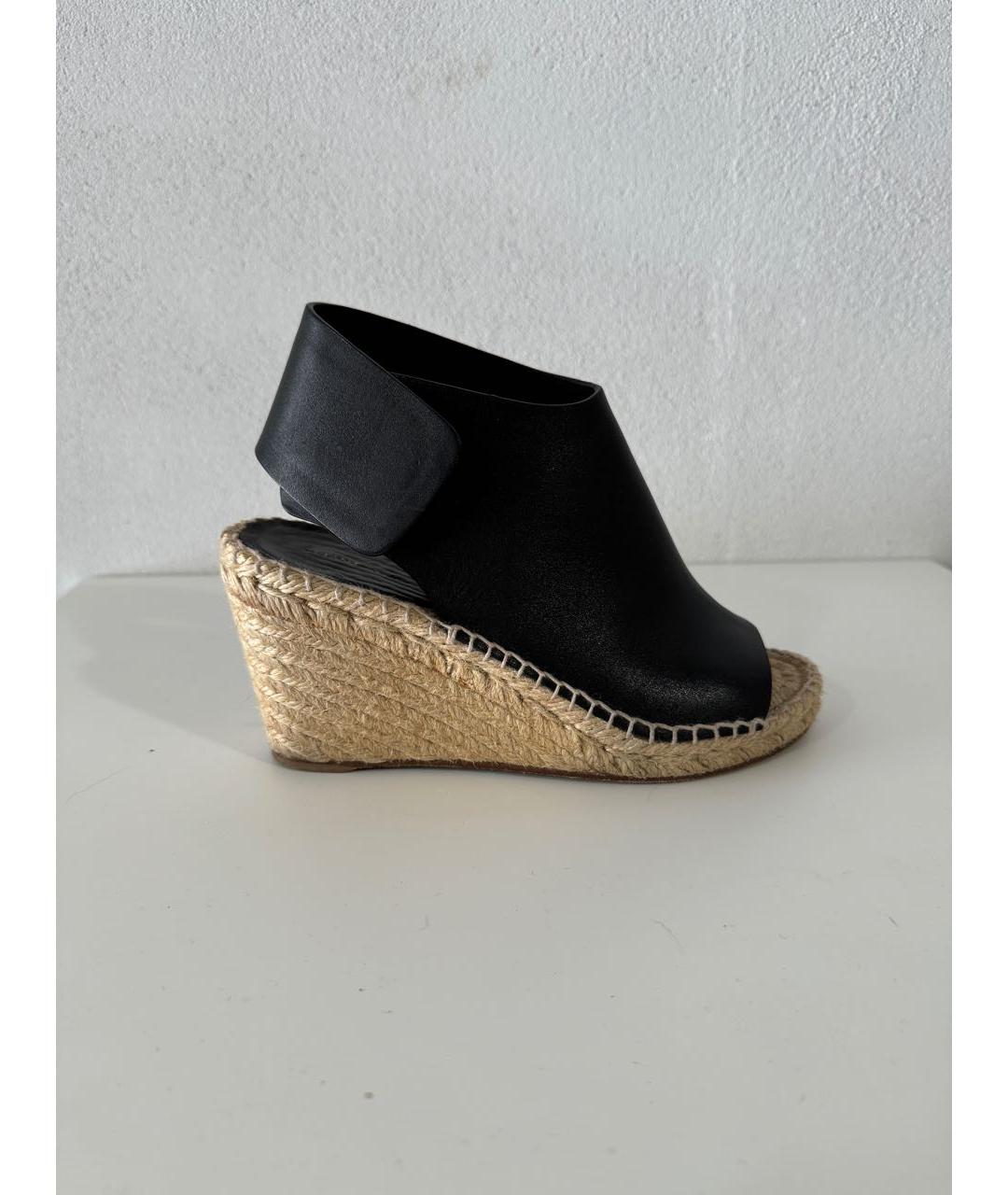 CELINE Черные кожаные босоножки, фото 5