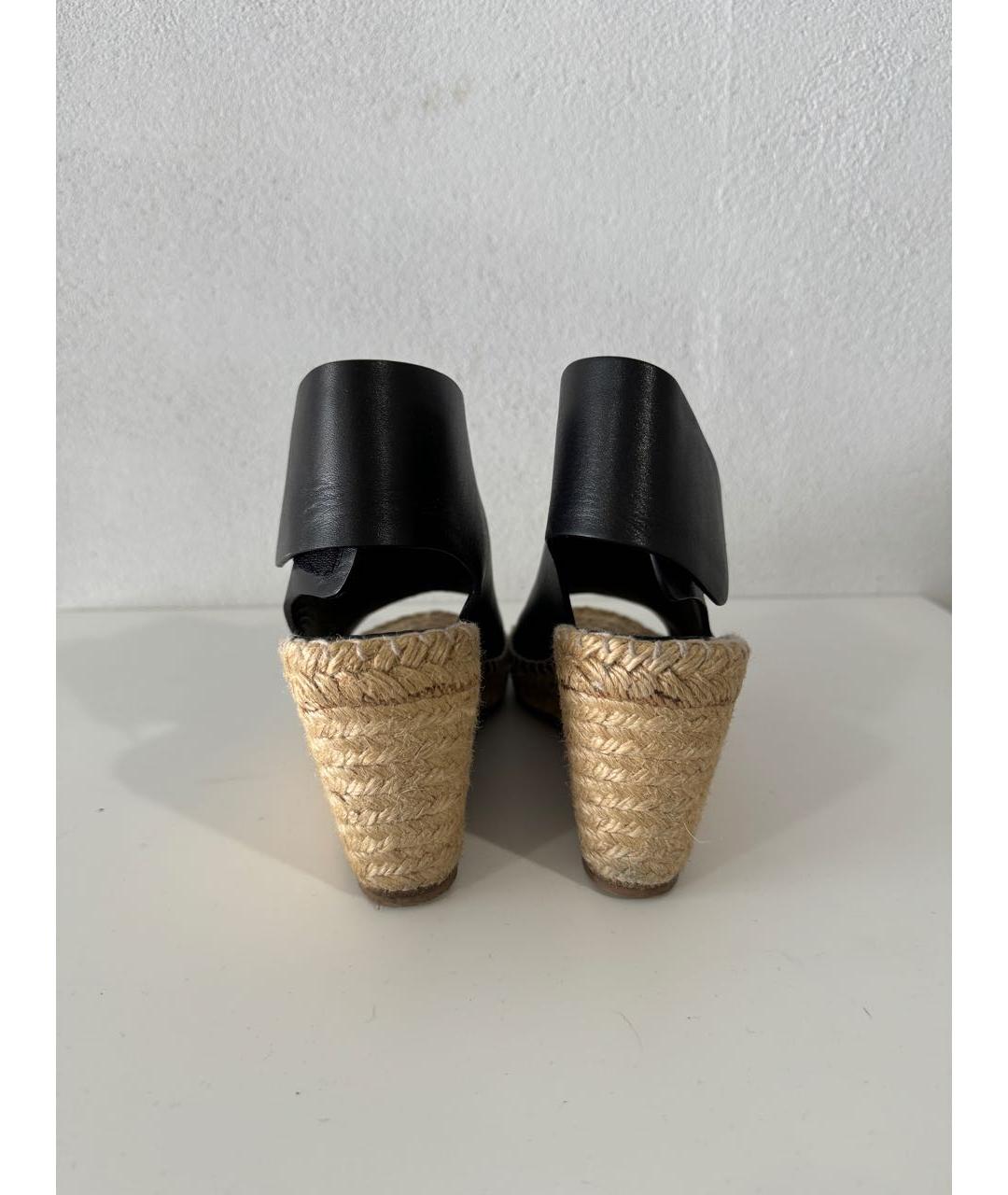 CELINE Черные кожаные босоножки, фото 4