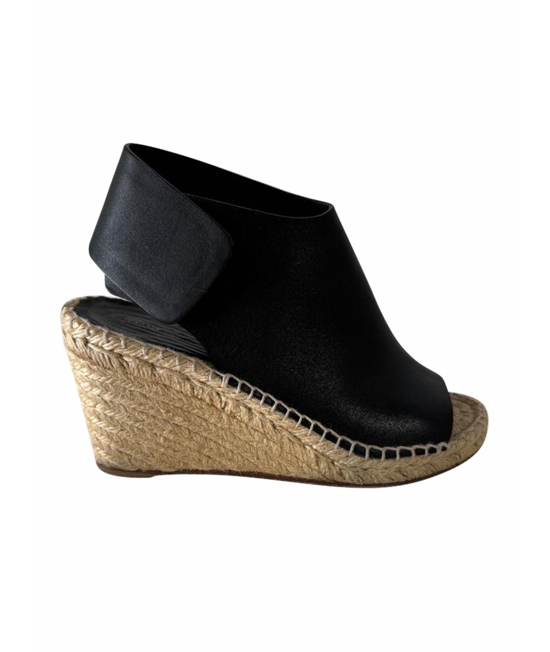 CELINE Черные кожаные босоножки, фото 1