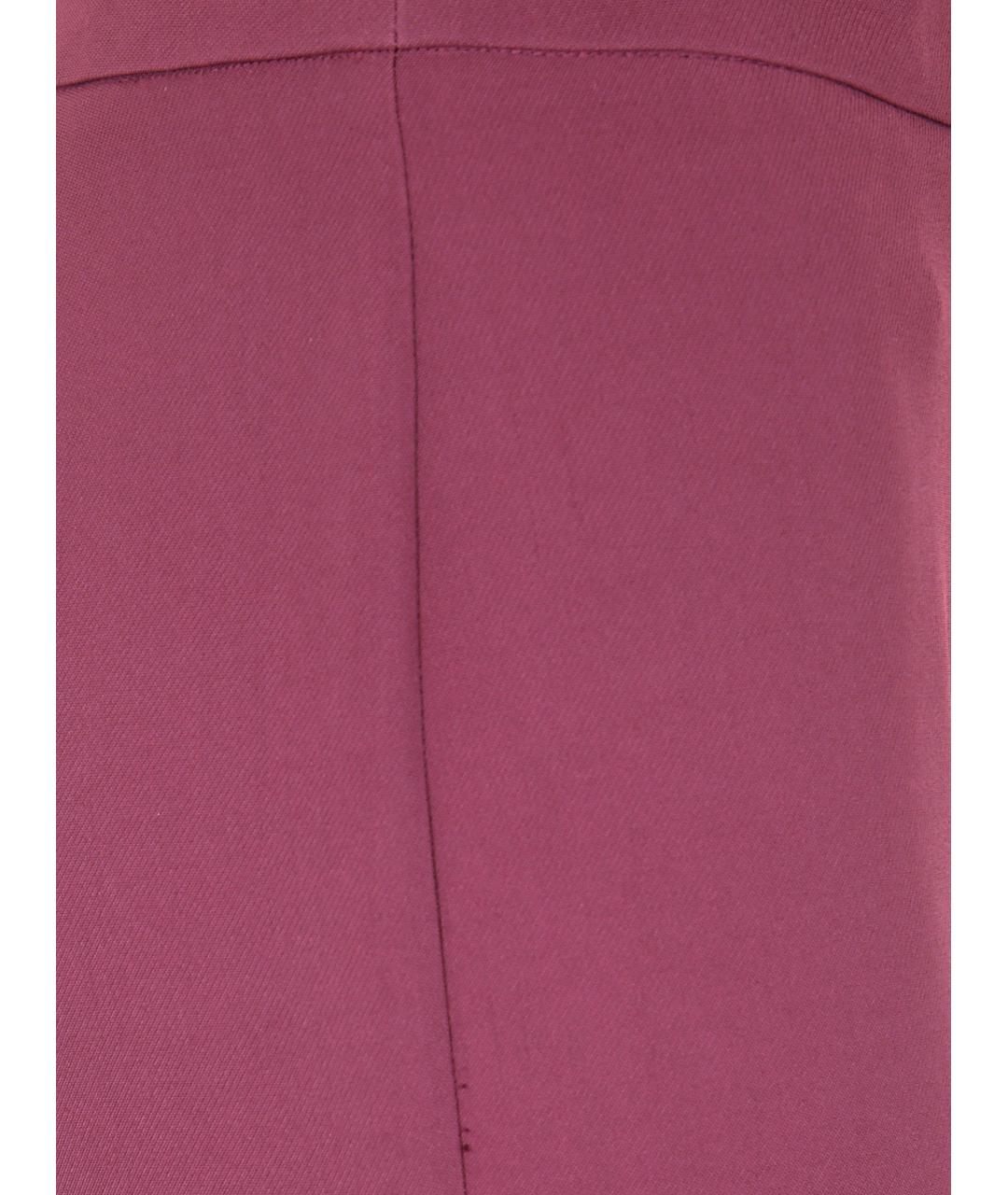 TWIN-SET Розовые полиэстеровые прямые брюки, фото 3