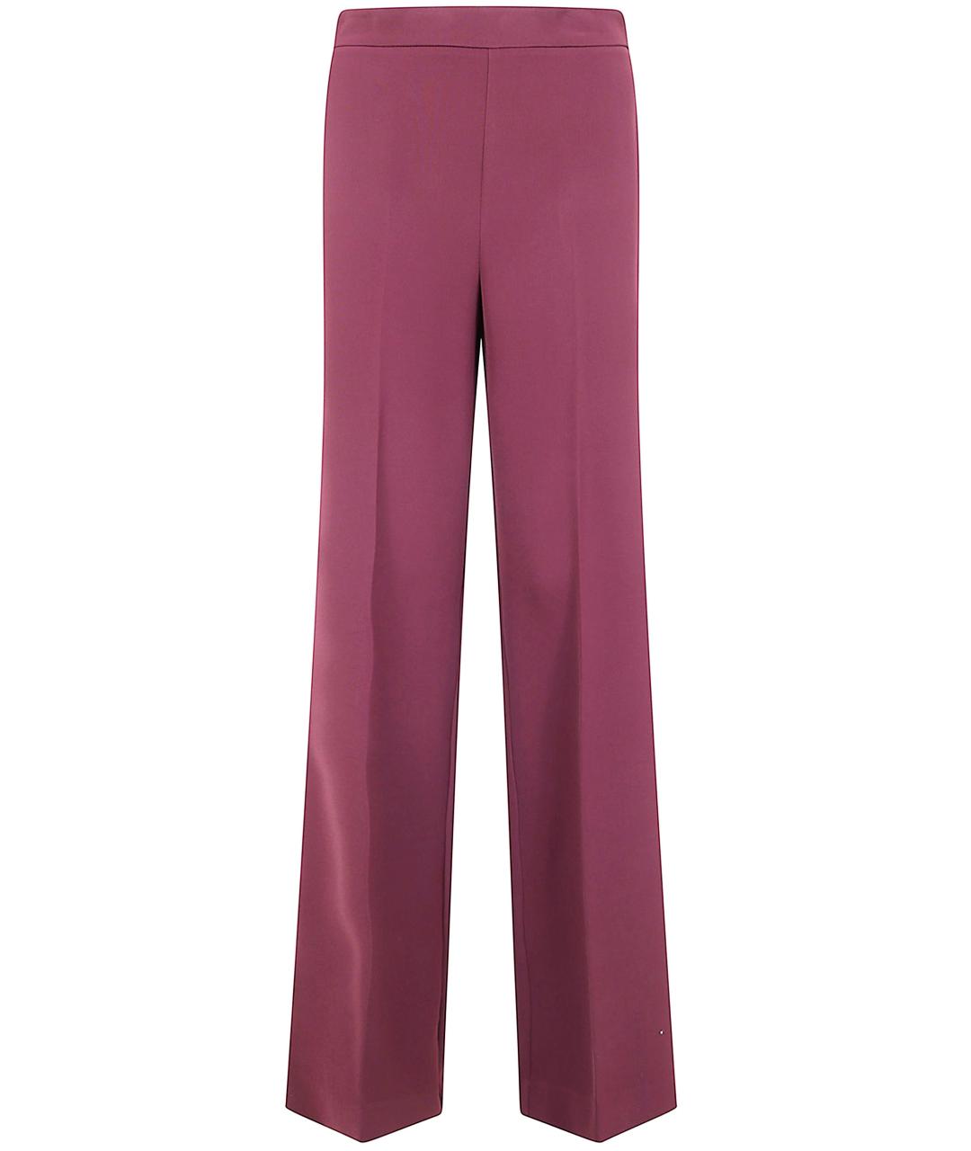 TWIN-SET Розовые полиэстеровые прямые брюки, фото 1