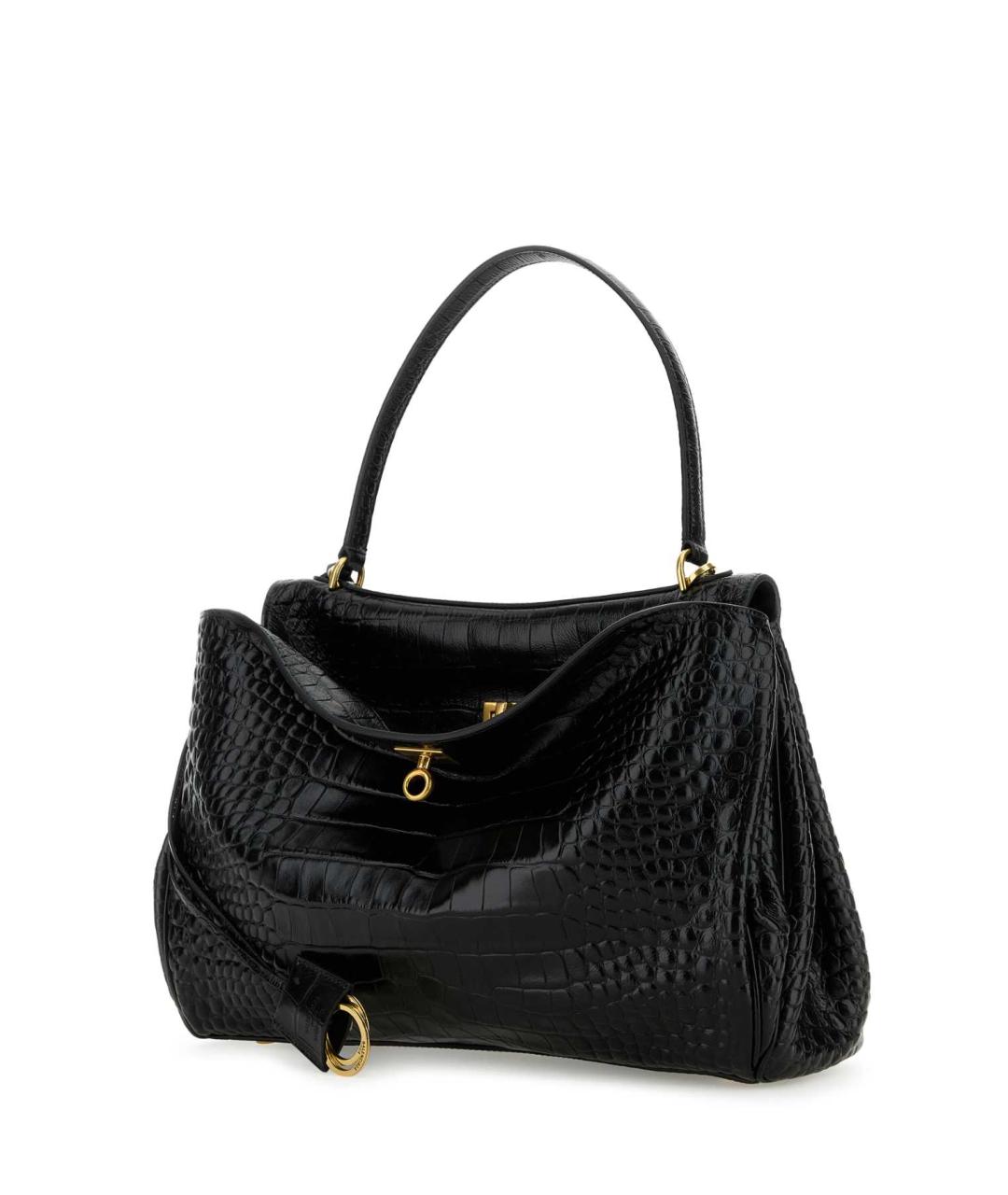 BALENCIAGA Черная кожаная сумка с короткими ручками, фото 2