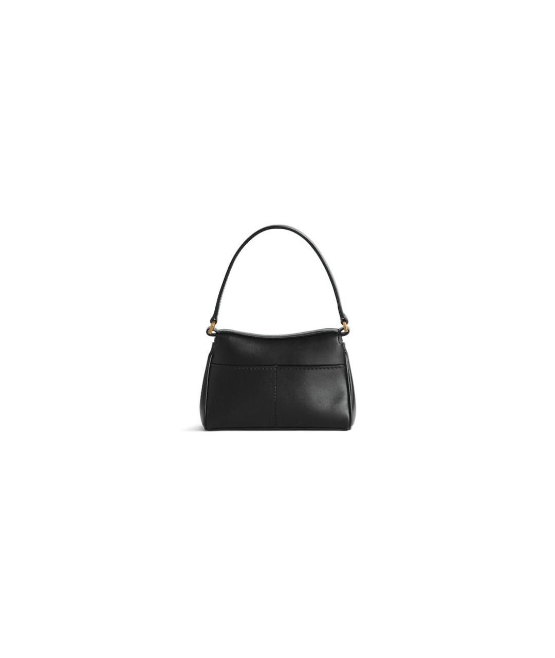 BALENCIAGA Черная кожаная сумка с короткими ручками, фото 4