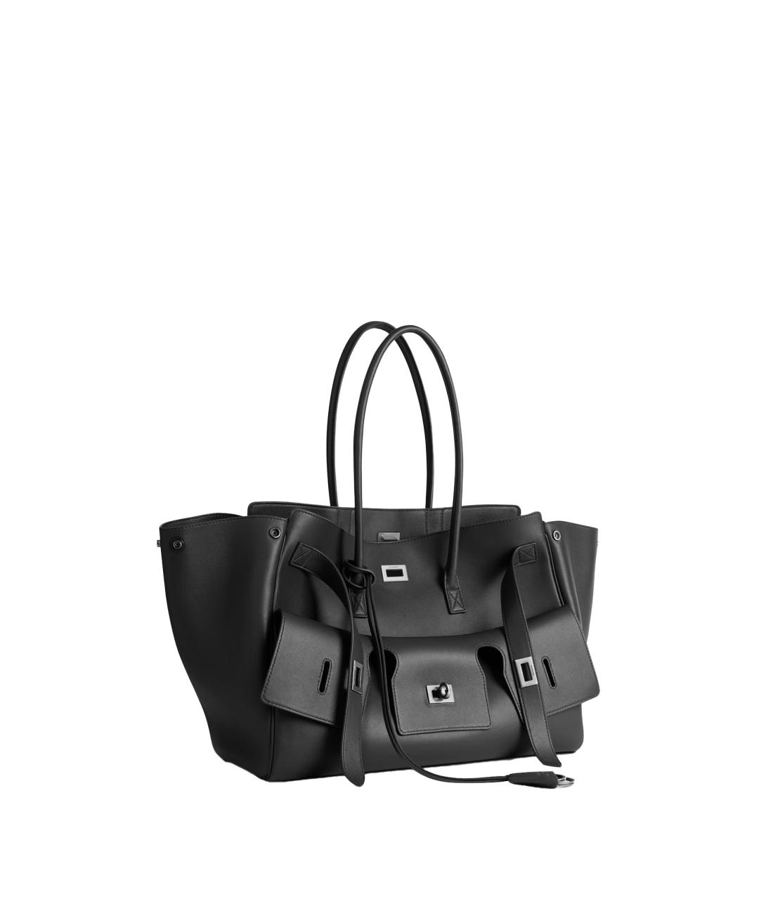 BALENCIAGA Черная кожаная сумка тоут, фото 2
