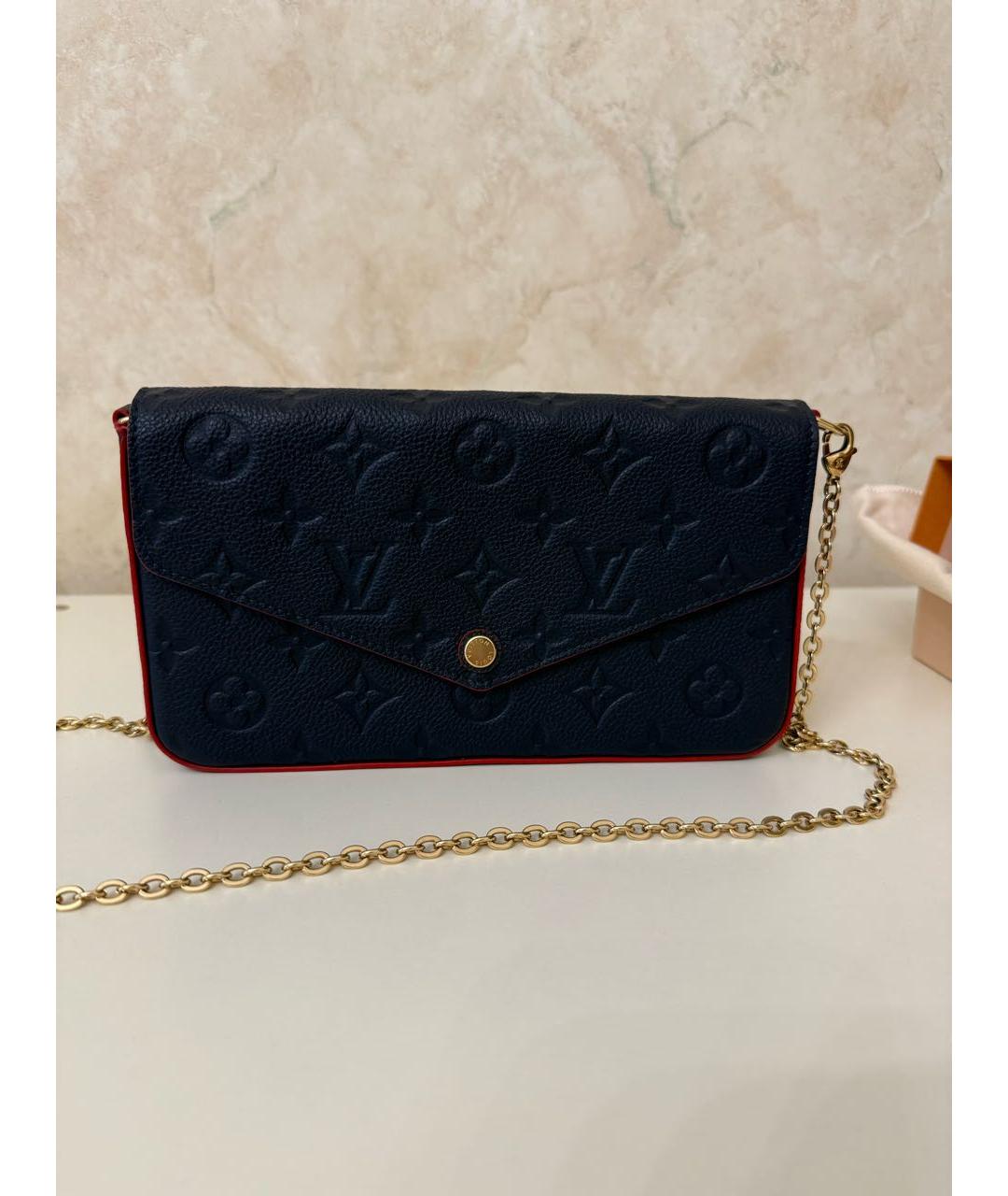LOUIS VUITTON Синяя кожаная сумка через плечо, фото 6