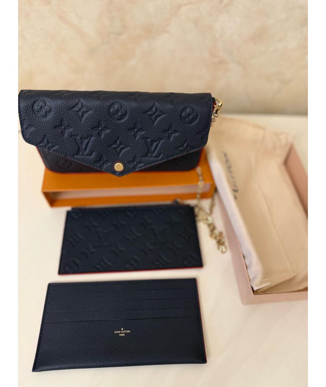 LOUIS VUITTON Синяя кожаная сумка через плечо, фото 4