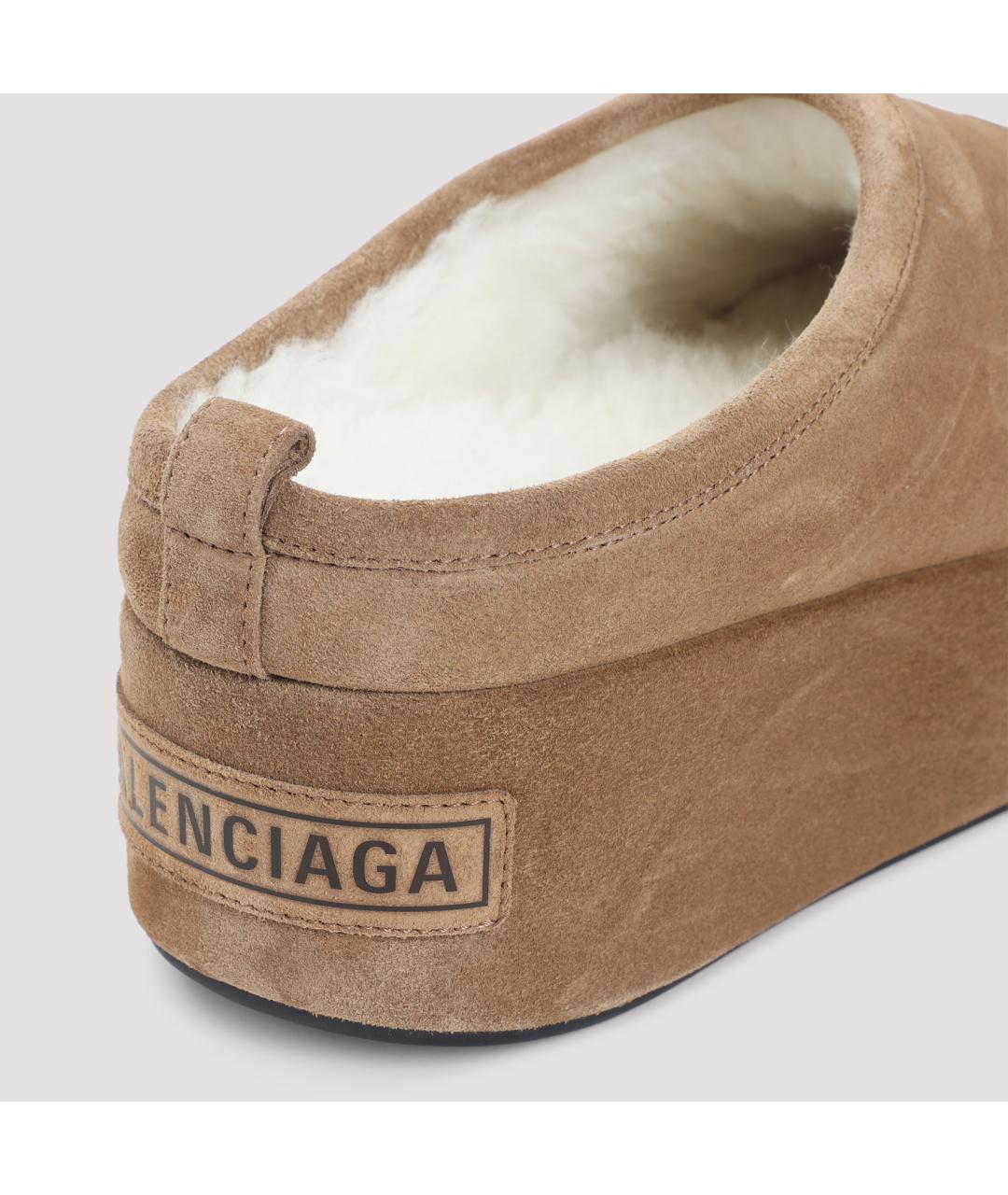 BALENCIAGA Коричневые замшевые мюли, фото 5