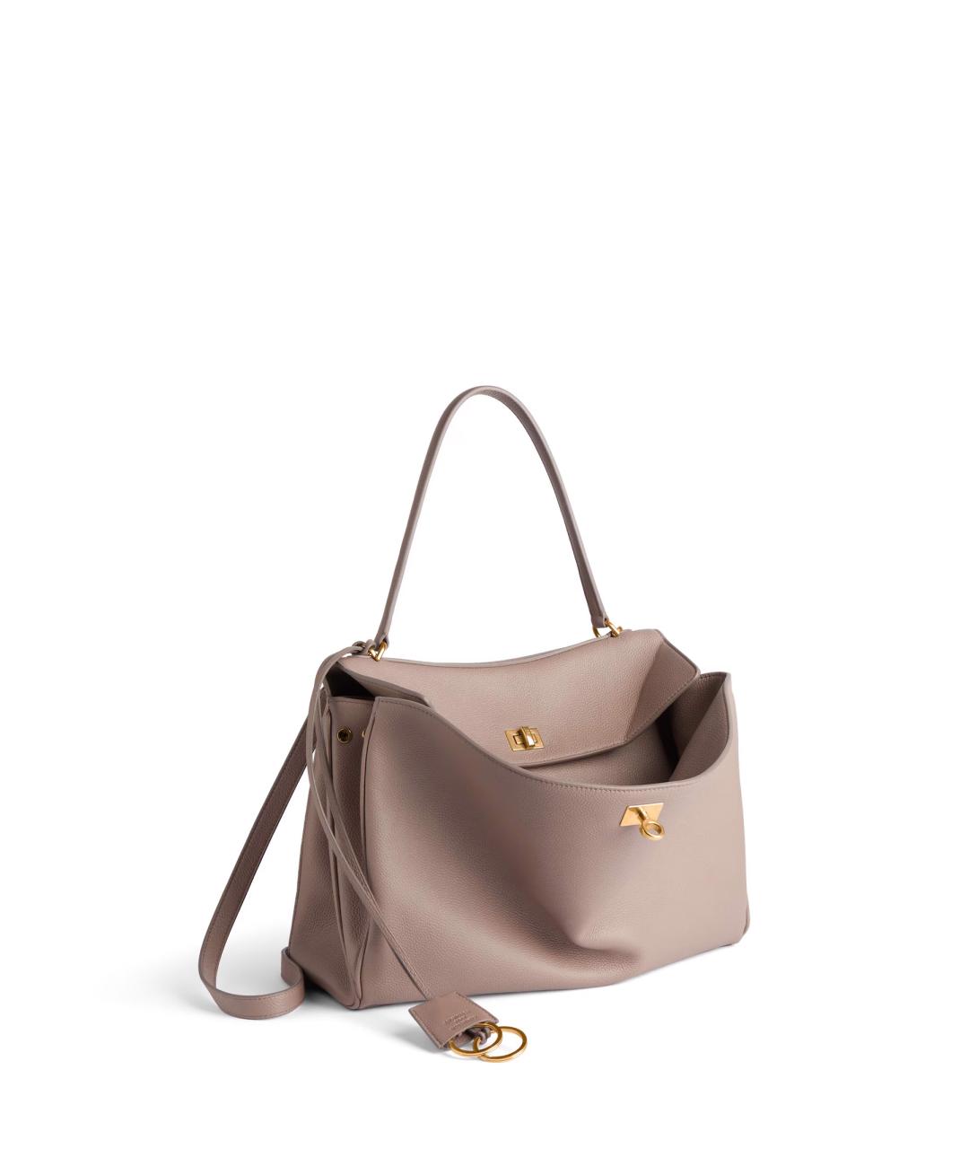 BALENCIAGA Бежевая кожаная сумка тоут, фото 2