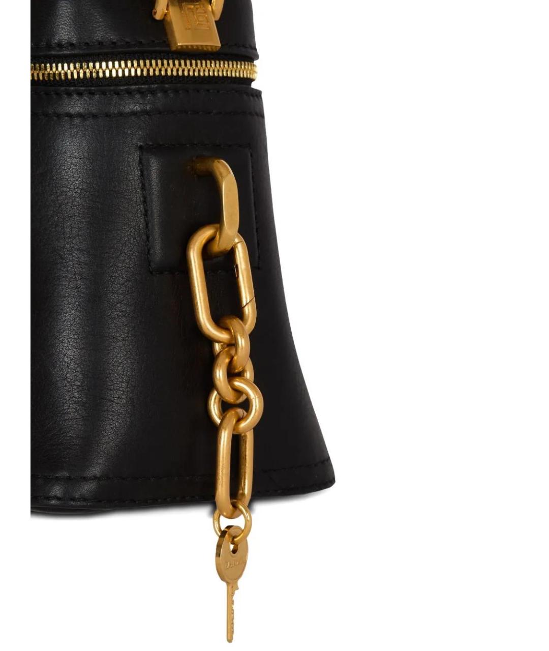 BALMAIN Черная кожаная сумка с короткими ручками, фото 5