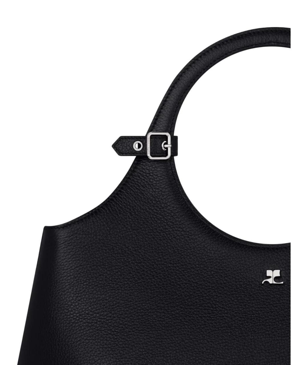 COURREGES Черная кожаная сумка тоут, фото 5