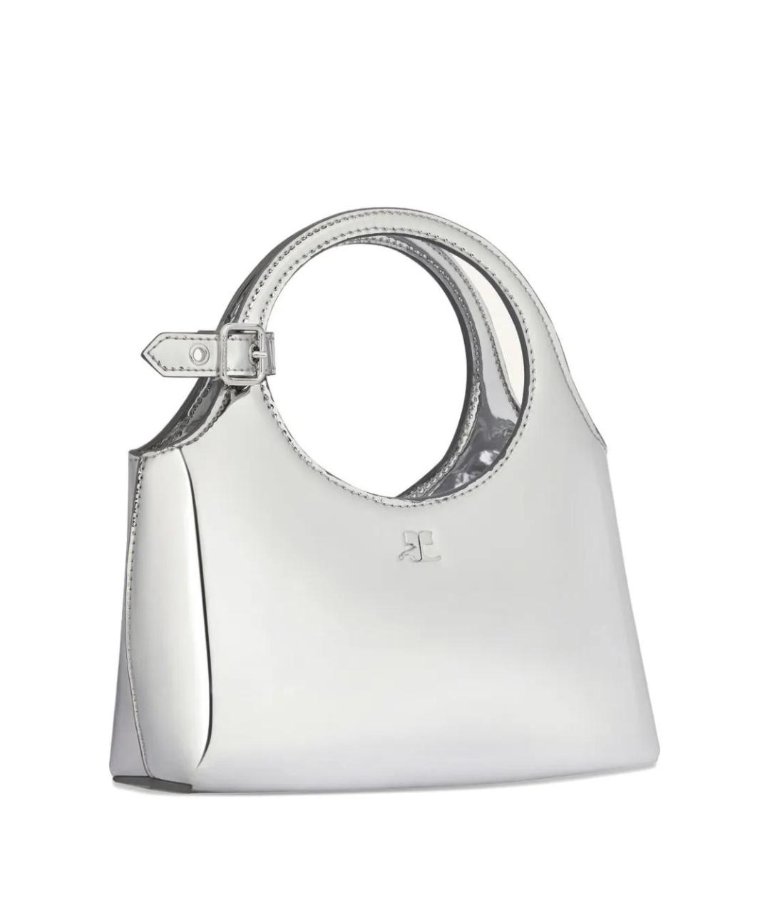 COURREGES Серебряная синтетическая сумка через плечо, фото 4