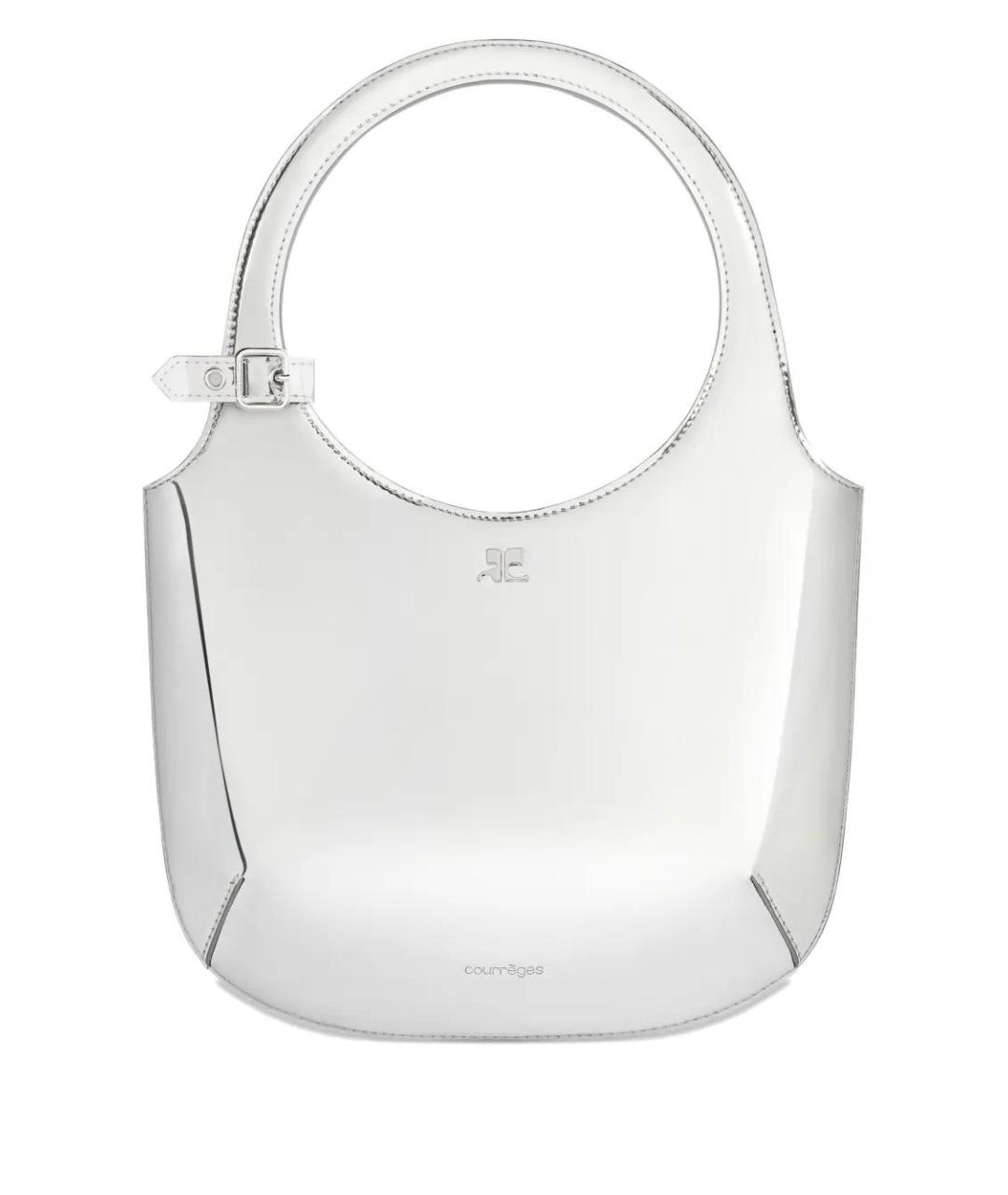 COURREGES Серебряная синтетическая сумка с короткими ручками, фото 1