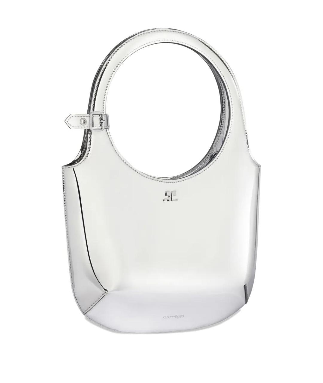COURREGES Серебряная синтетическая сумка с короткими ручками, фото 4