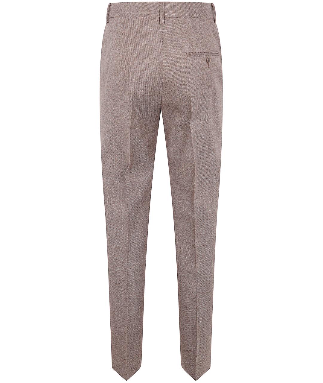 MM6 MAISON MARGIELA Коричневые шерстяные прямые брюки, фото 2