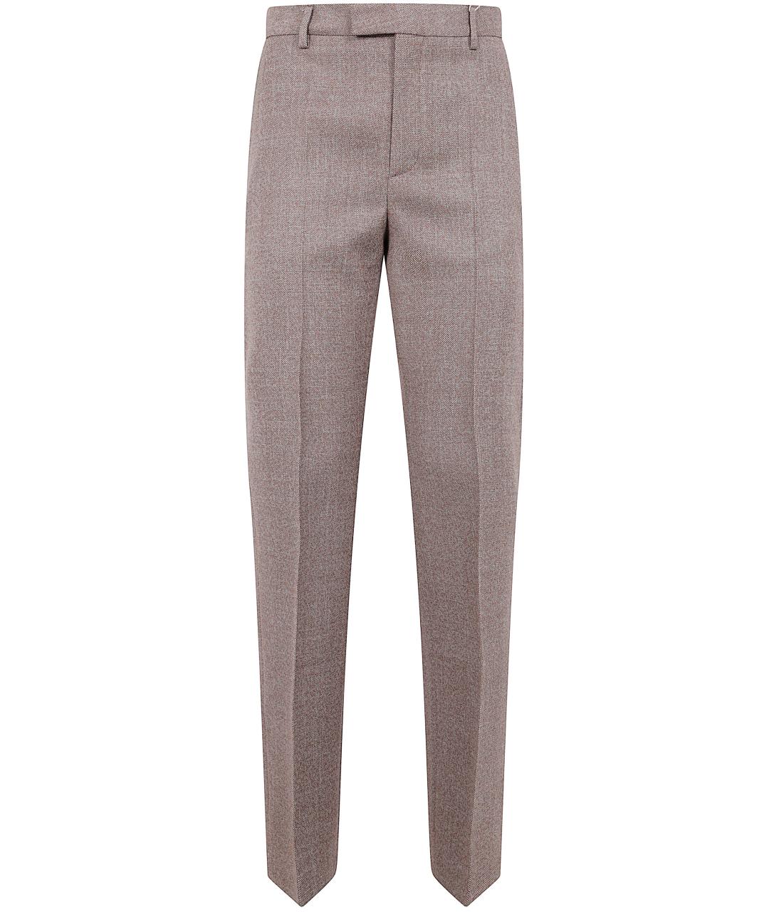 MM6 MAISON MARGIELA Коричневые шерстяные прямые брюки, фото 1
