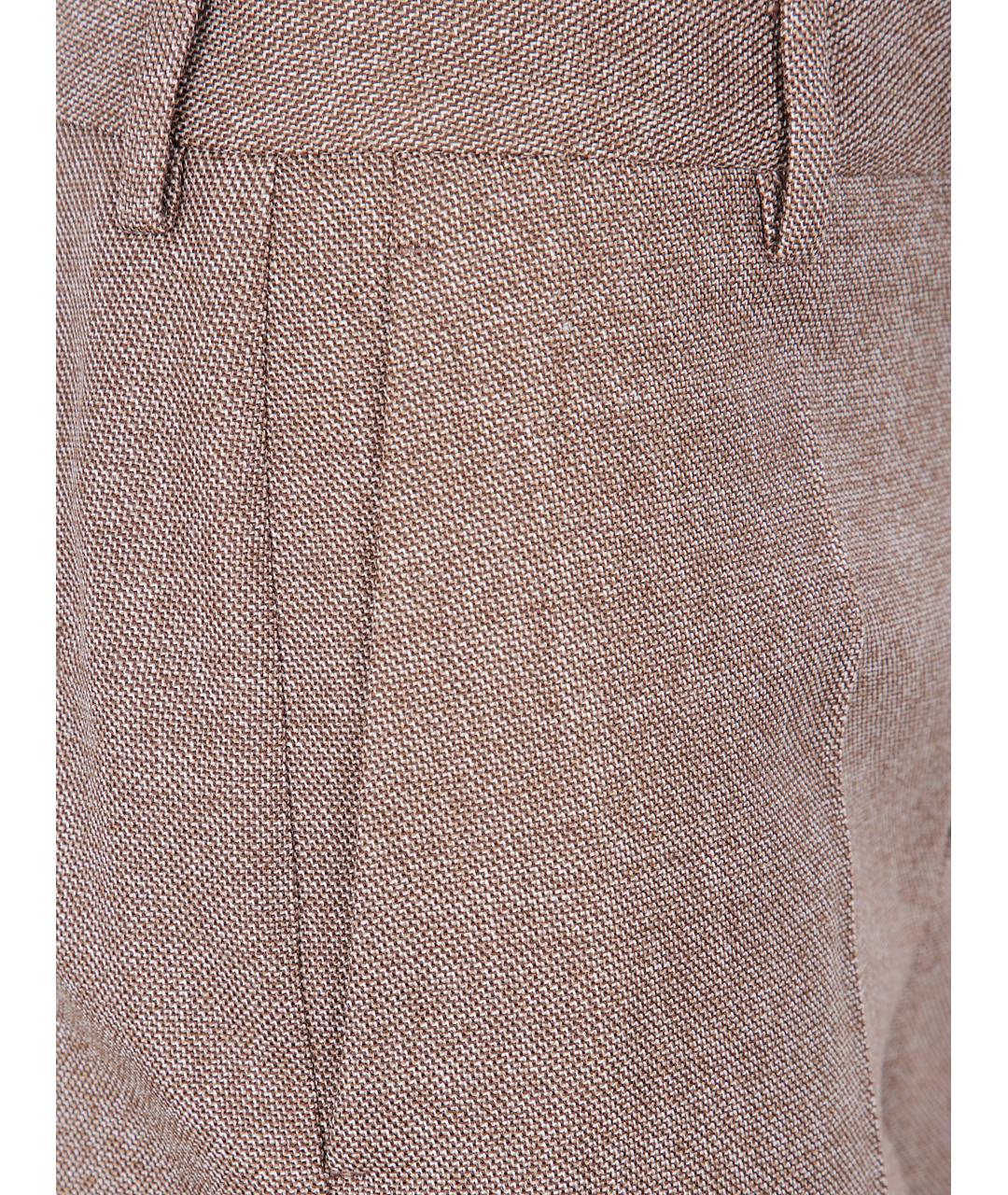 MM6 MAISON MARGIELA Коричневые шерстяные прямые брюки, фото 3