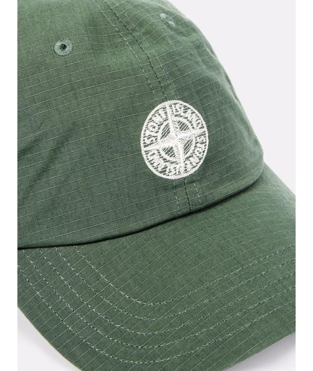 STONE ISLAND Зеленая хлопковая кепка/бейсболка, фото 3