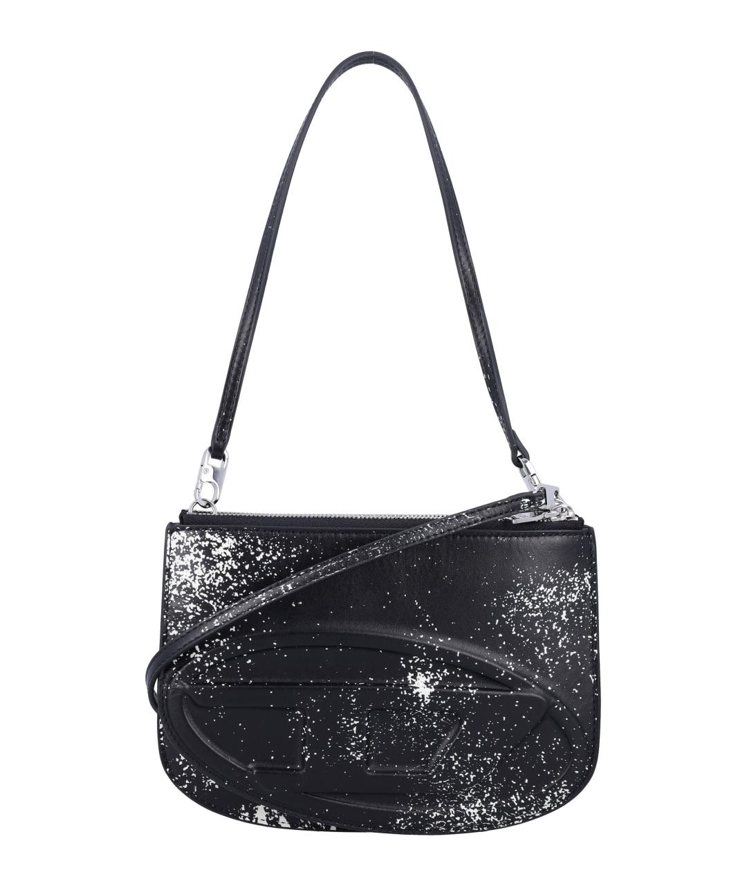 DIESEL Черная кожаная сумка через плечо, фото 1