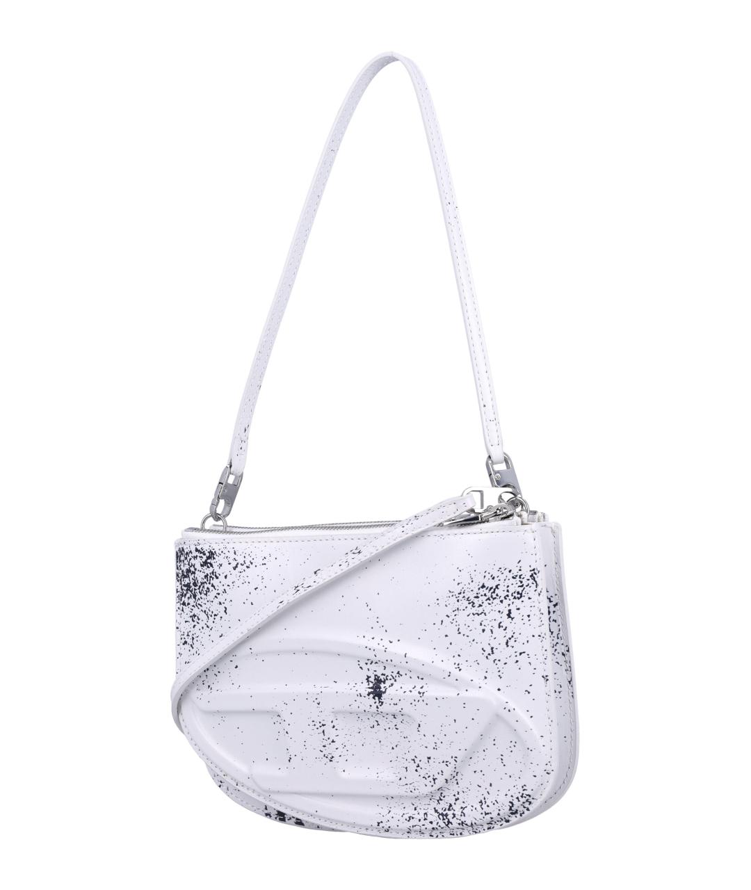 DIESEL Белая кожаная сумка через плечо, фото 3