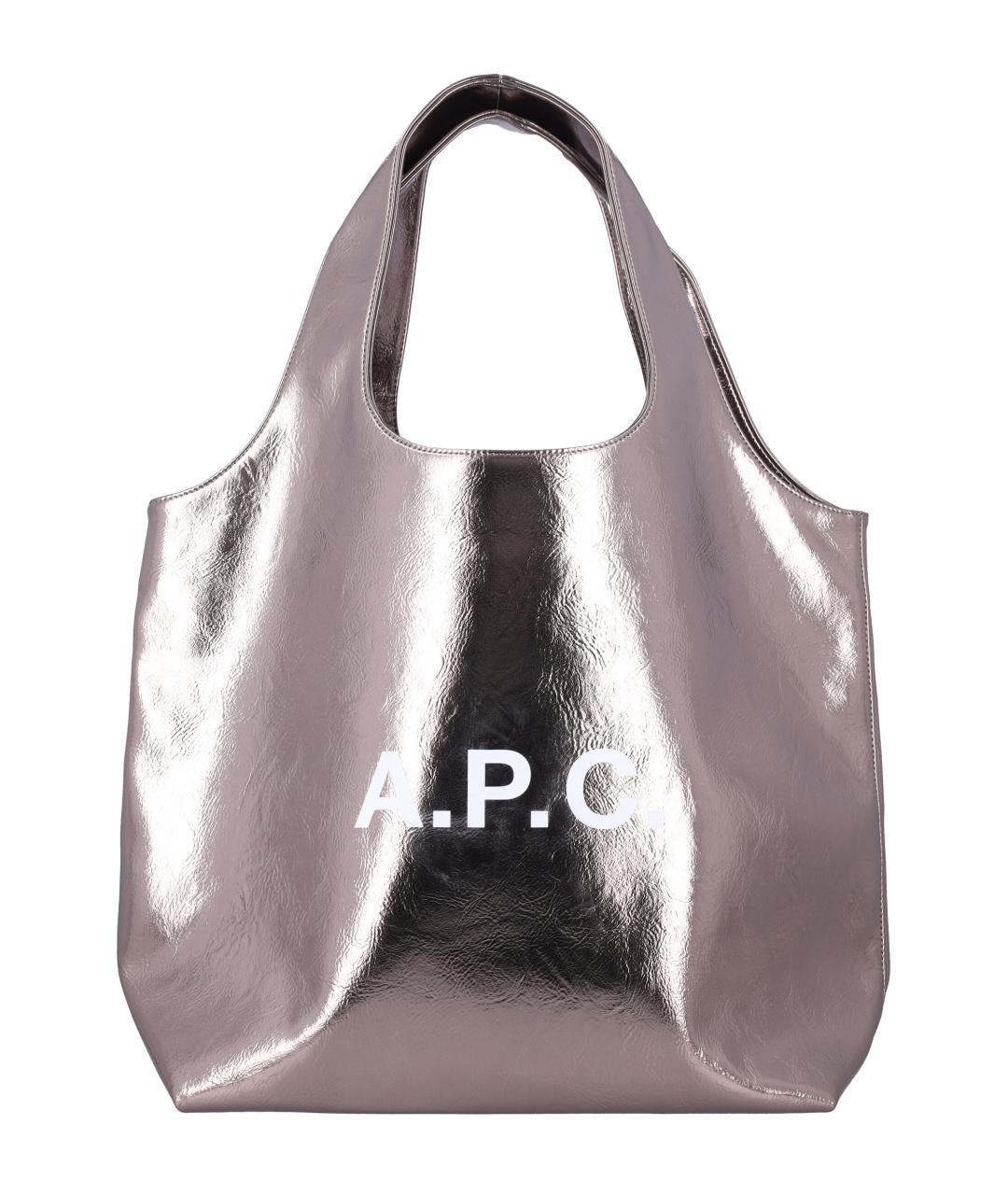 A.P.C. Серебряная сумка тоут из искусственной кожи, фото 1