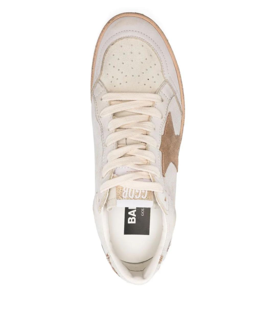 GOLDEN GOOSE DELUXE BRAND Бежевые кожаные кеды, фото 4
