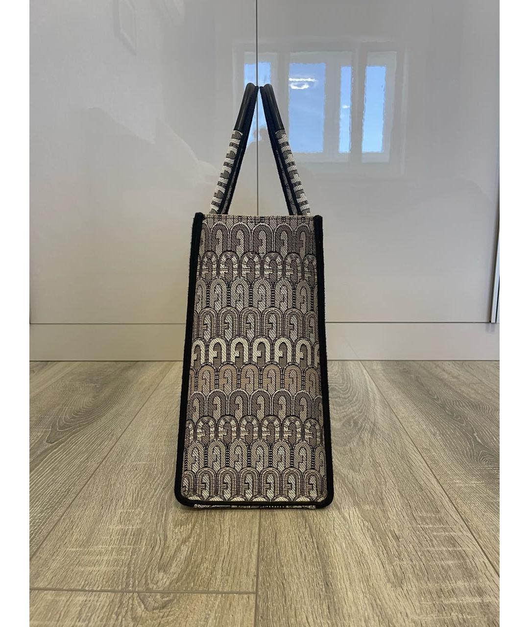 FURLA Серая жаккардовая сумка тоут, фото 2