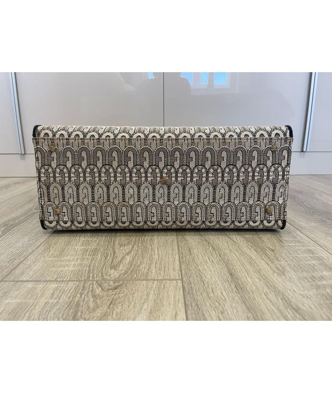 FURLA Серая жаккардовая сумка тоут, фото 3