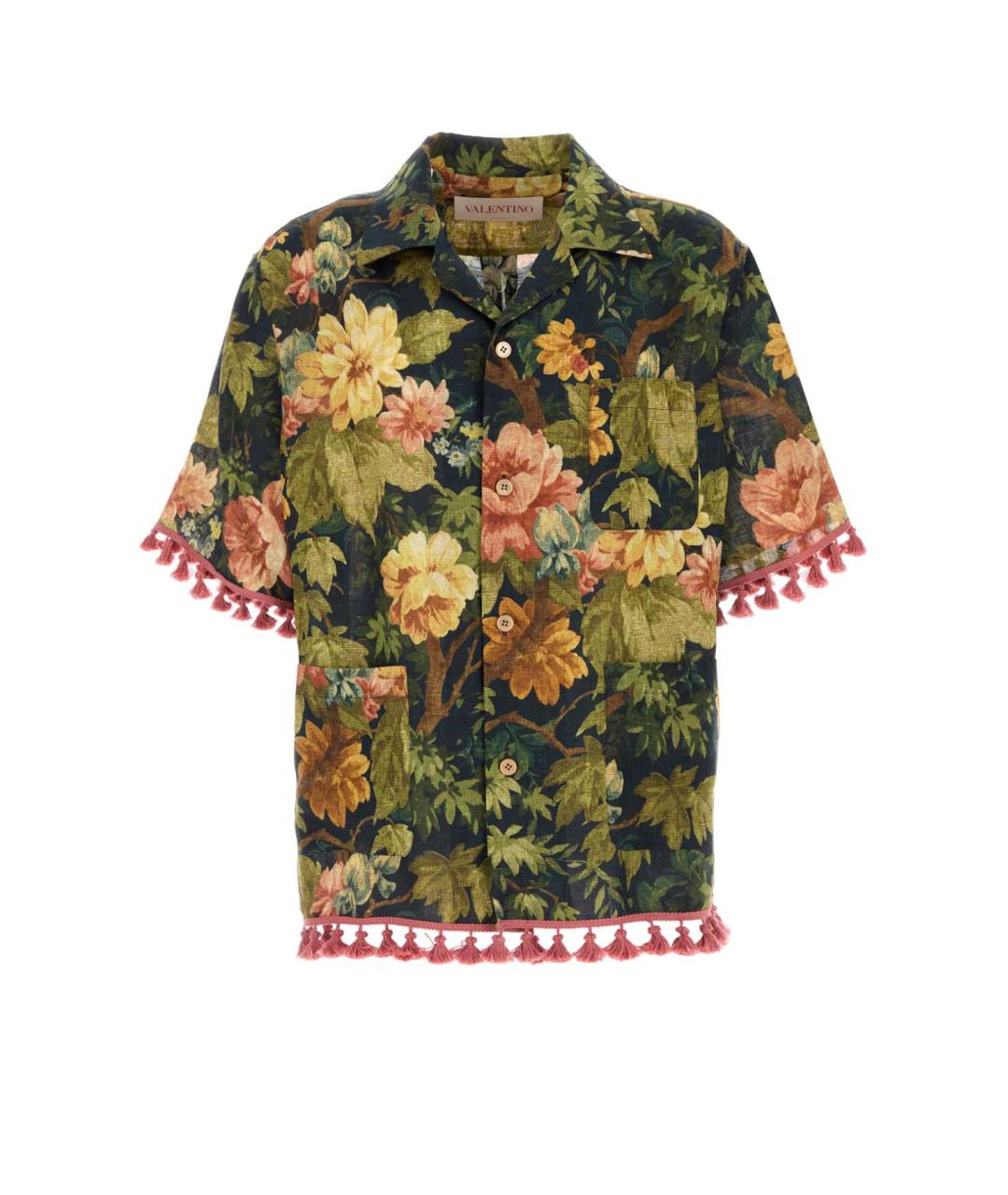 VALENTINO Мульти льняная кэжуал рубашка, фото 1