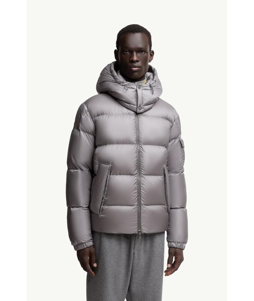 MONCLER Серая полиамидовая куртка, фото 3