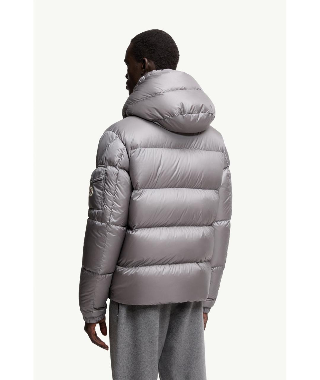 MONCLER Серая полиамидовая куртка, фото 5