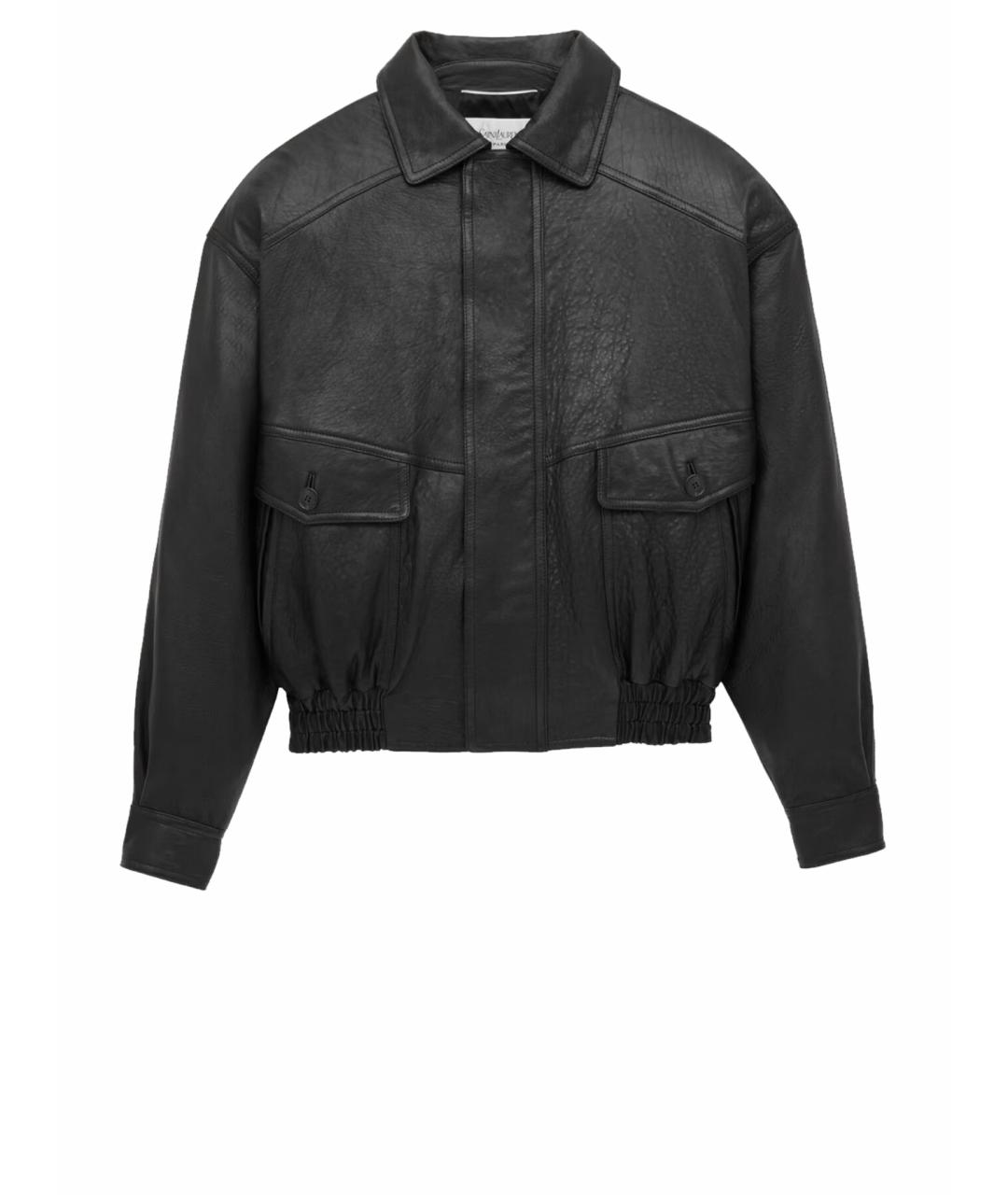 SAINT LAURENT Черная кожаная куртка, фото 1