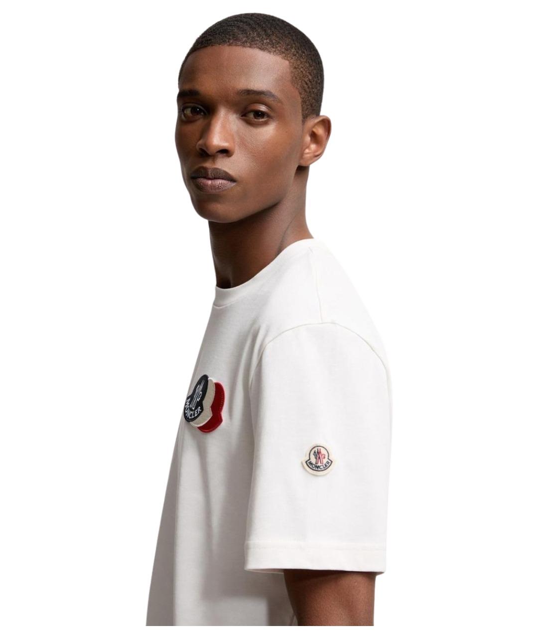 MONCLER Белая хлопковая футболка, фото 3