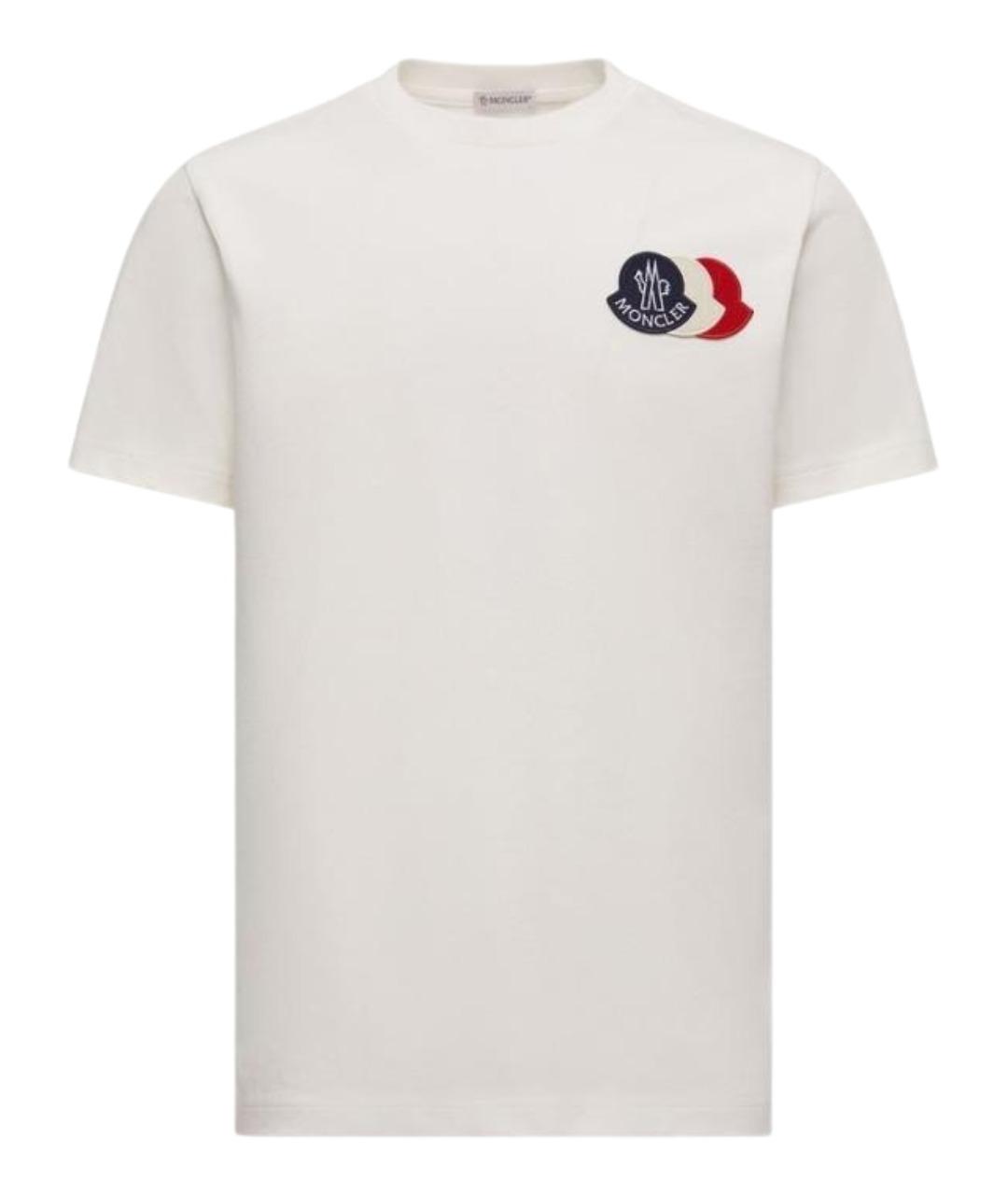MONCLER Белая хлопковая футболка, фото 1