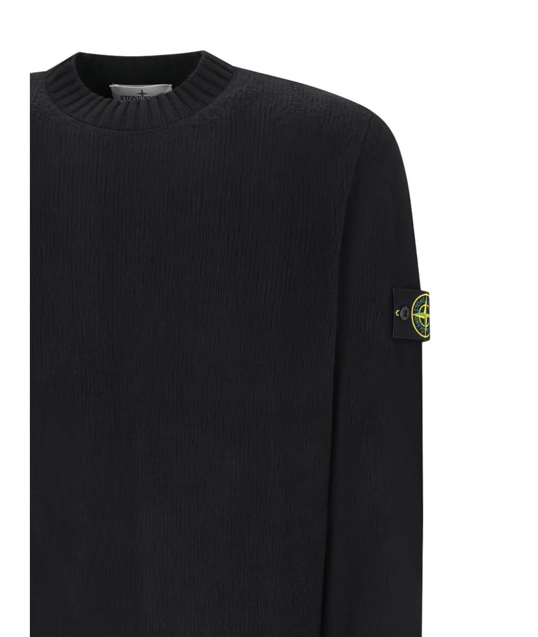 STONE ISLAND Черный шерстяной джемпер / свитер, фото 3